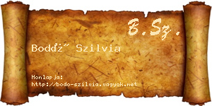 Bodó Szilvia névjegykártya