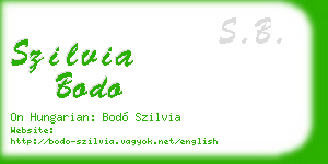 szilvia bodo business card